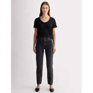 Everlane The Curvy 90s Cheeky Straight‎ Jean Black Organic Cotton Size 30